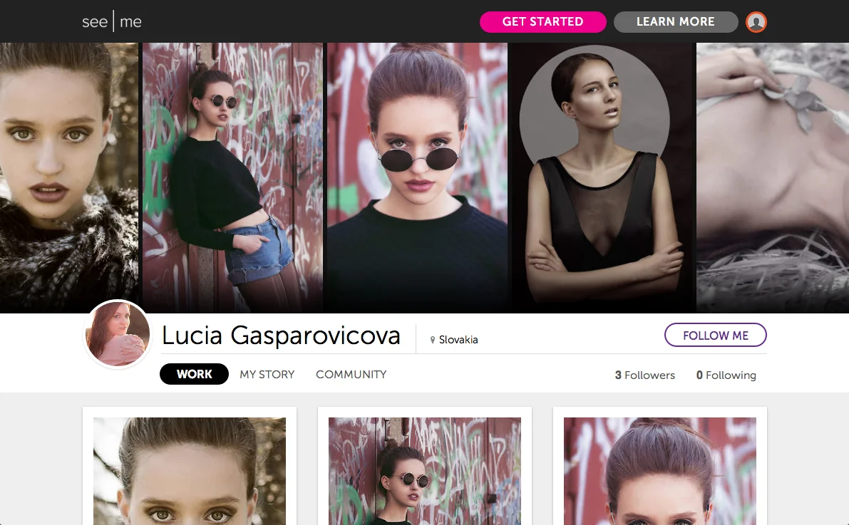 Updated profile header, highlighting popular posts and the follow feature.